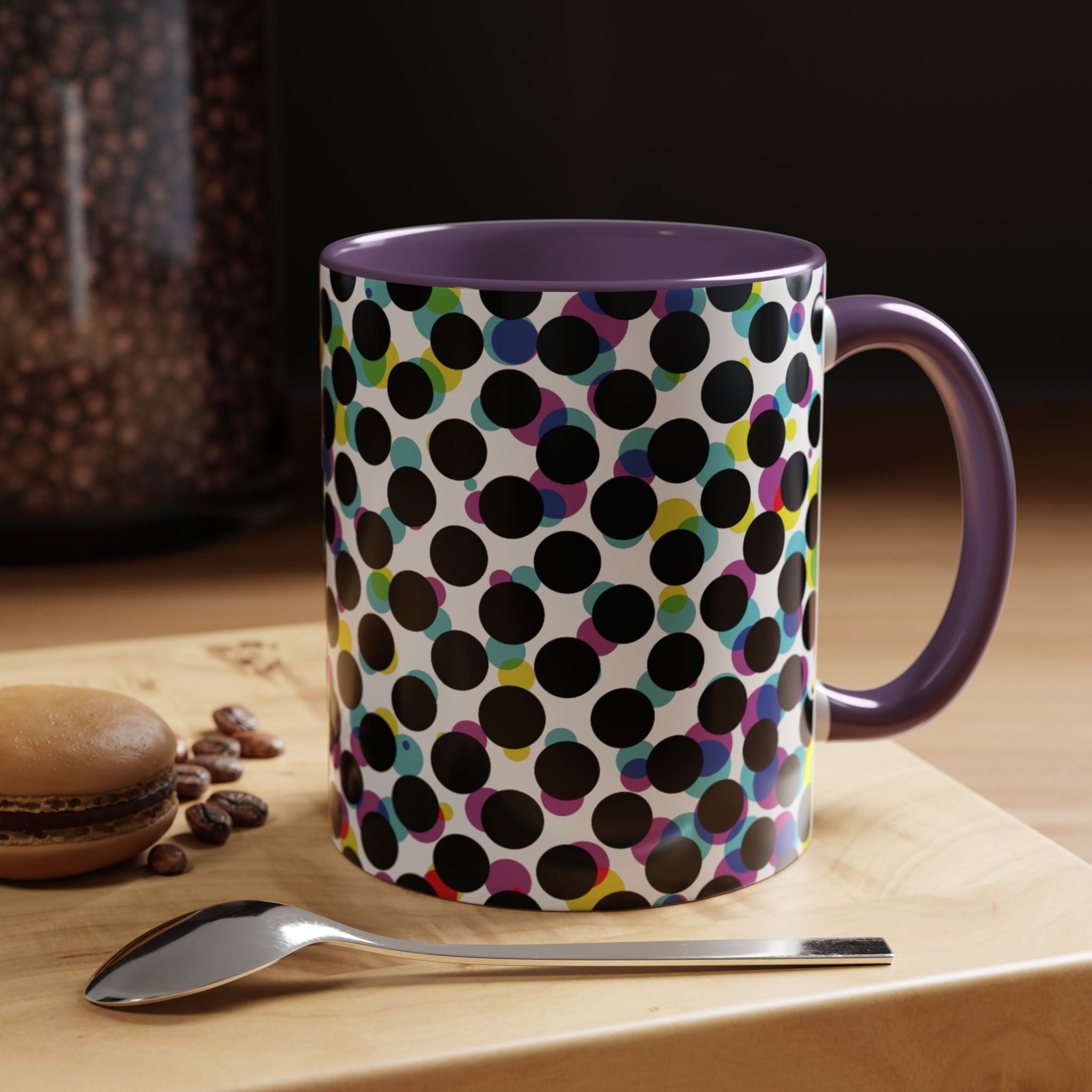 Colorful Polka Dot Accent Coffee Mug