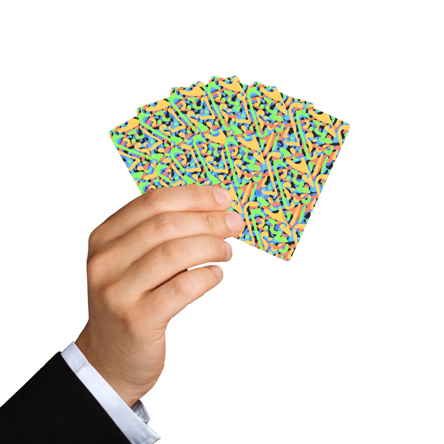 Poker Playing Cards with Colorful Patterns