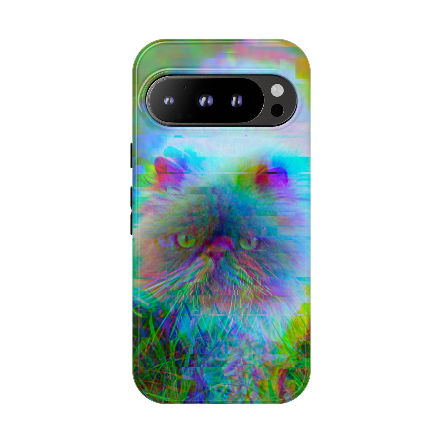 Colorful Glitchy Kitty iPhone/Pixel/Galaxy Tough Phone Cases