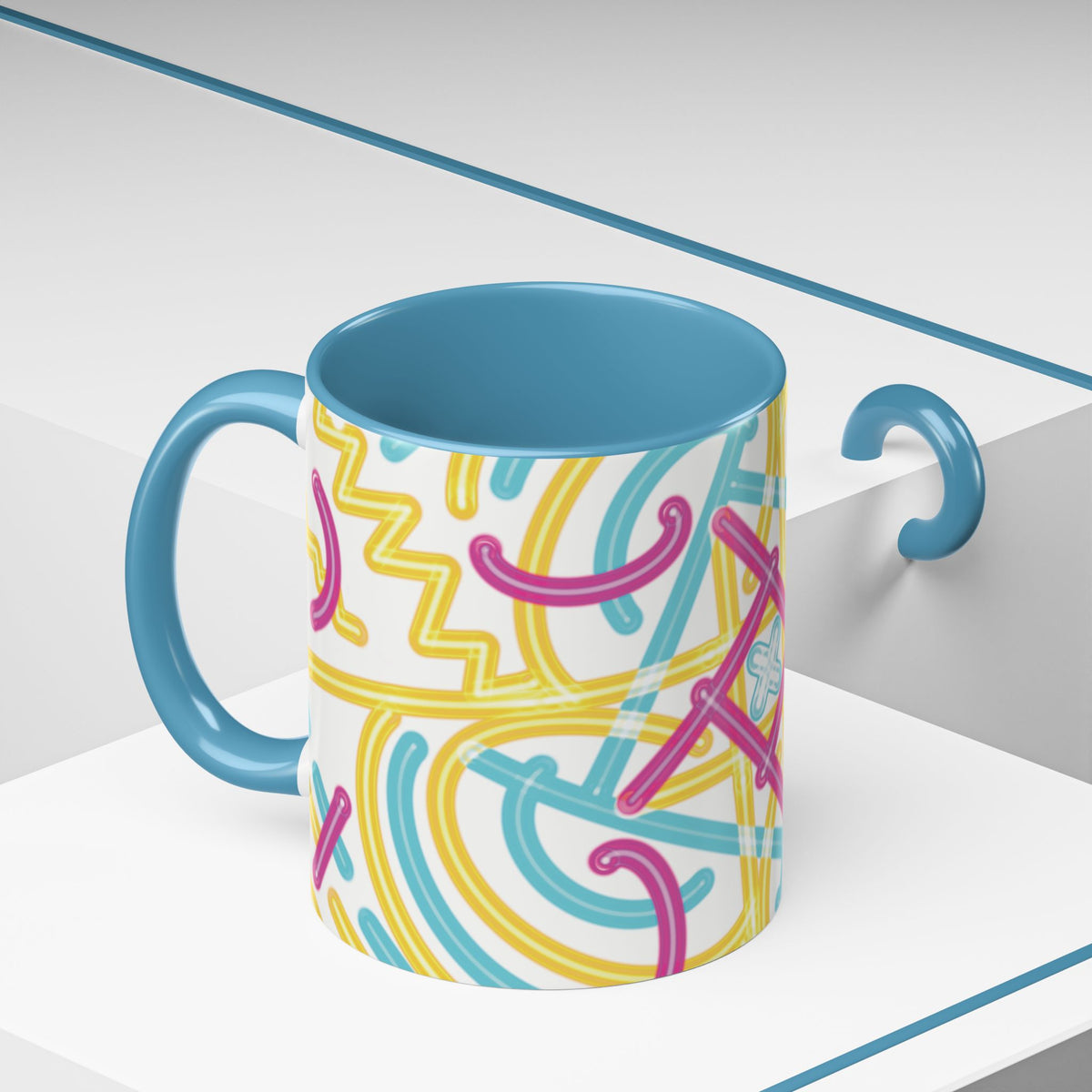 Colorfully Lined Coffee Mug