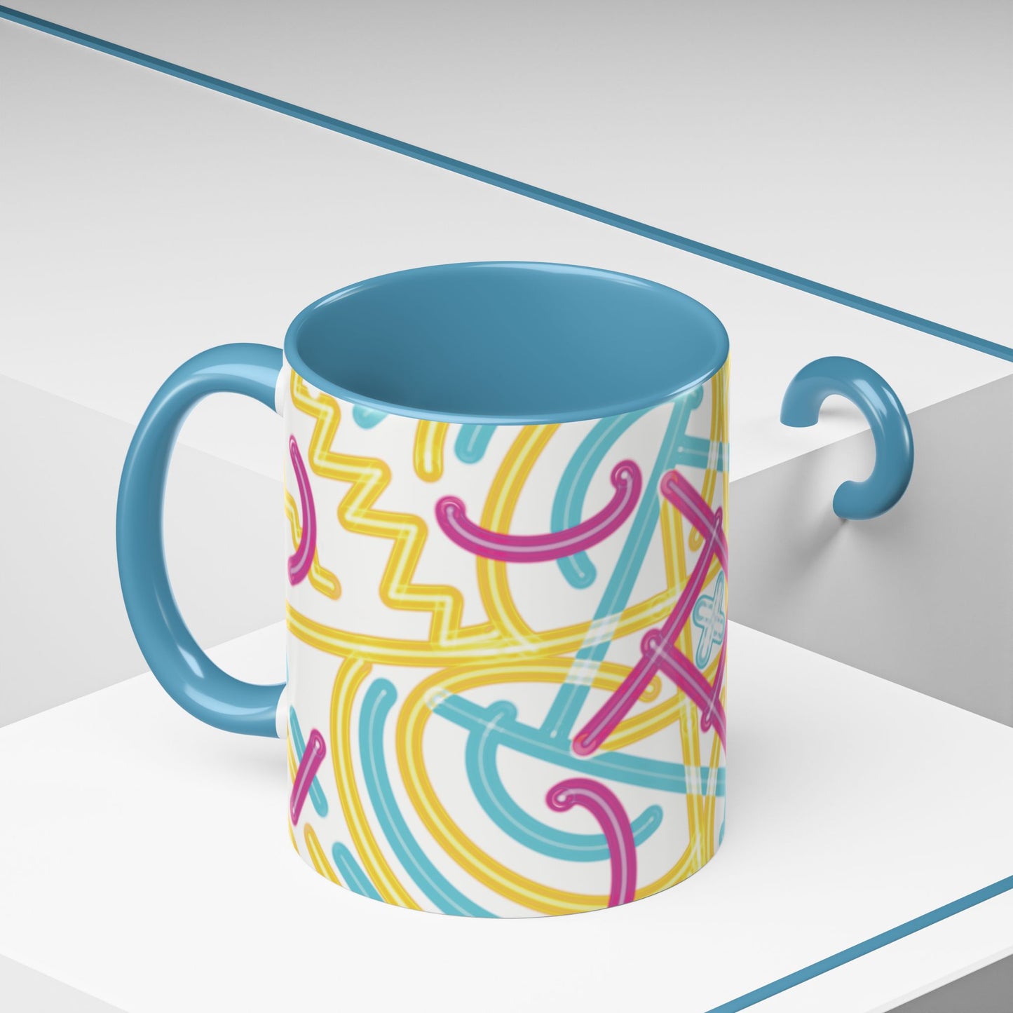 Colorfully Lined Coffee Mug