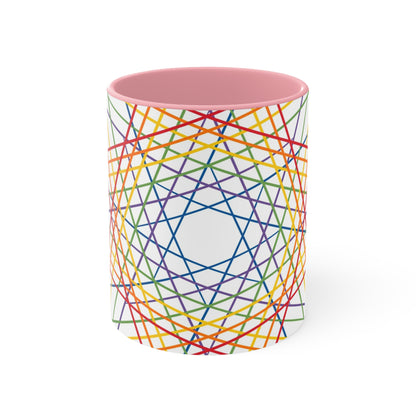 Vibrant Geometric Stars Colorful Coffee Mugs