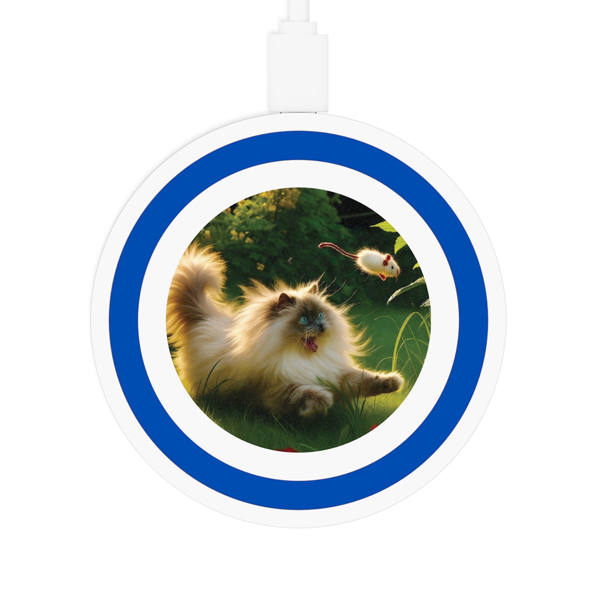 Quake Cat-Themed Wireless Charging Pad, Cute Gadget for Cat Lovers, Pet Accessory, Fun Home Décor, Animal Gifts, Unique Charging Station