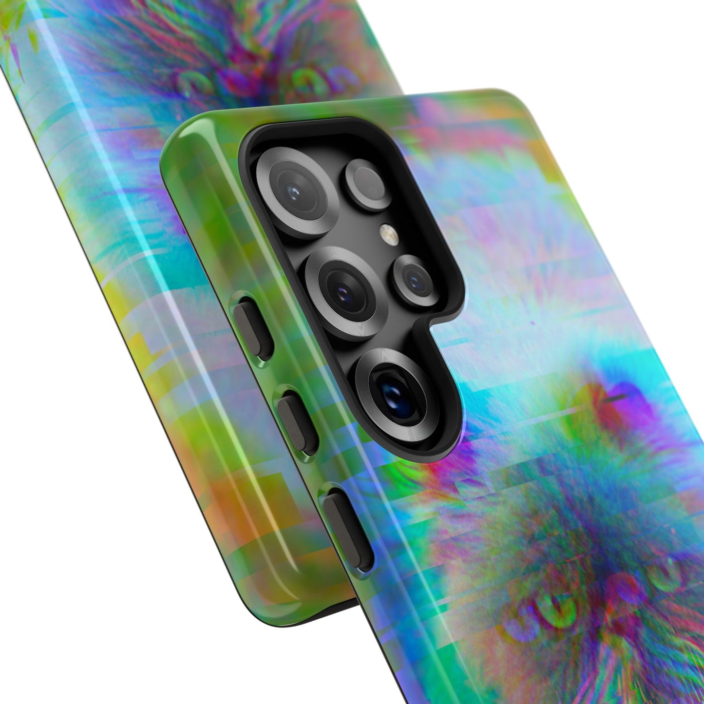 Colorful Glitchy Kitty iPhone/Pixel/Galaxy Tough Phone Cases