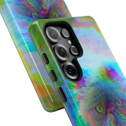 Colorful Glitchy Kitty iPhone/Pixel/Galaxy Tough Phone Cases