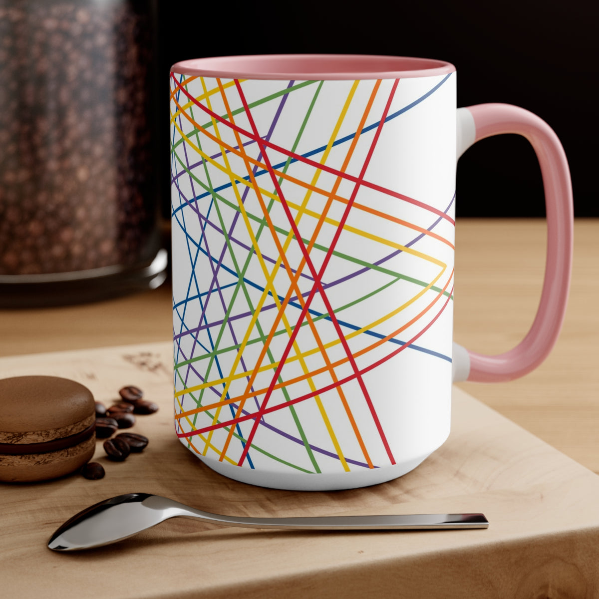 Vibrant Geometric Stars Colorful Coffee Mugs