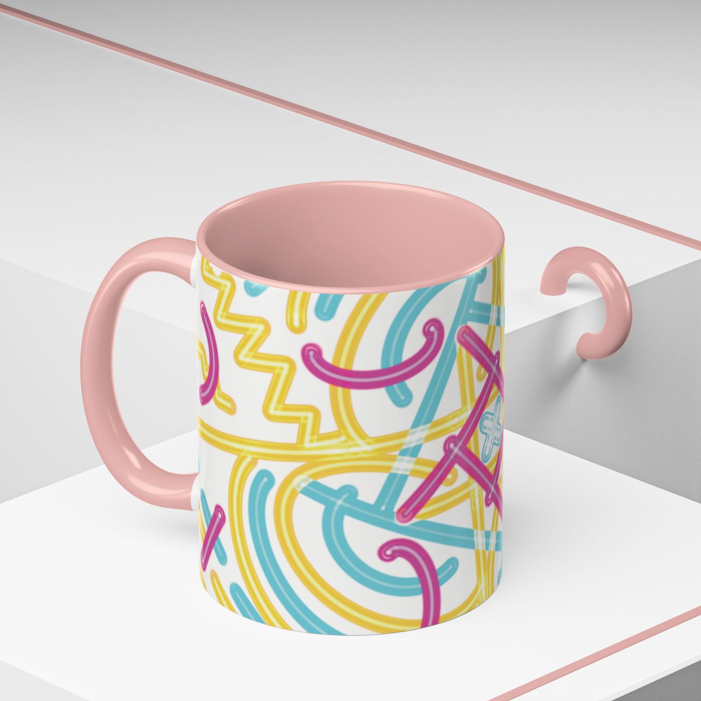 Colorfully Lined Coffee Mug