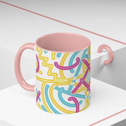 Colorfully Lined Coffee Mug