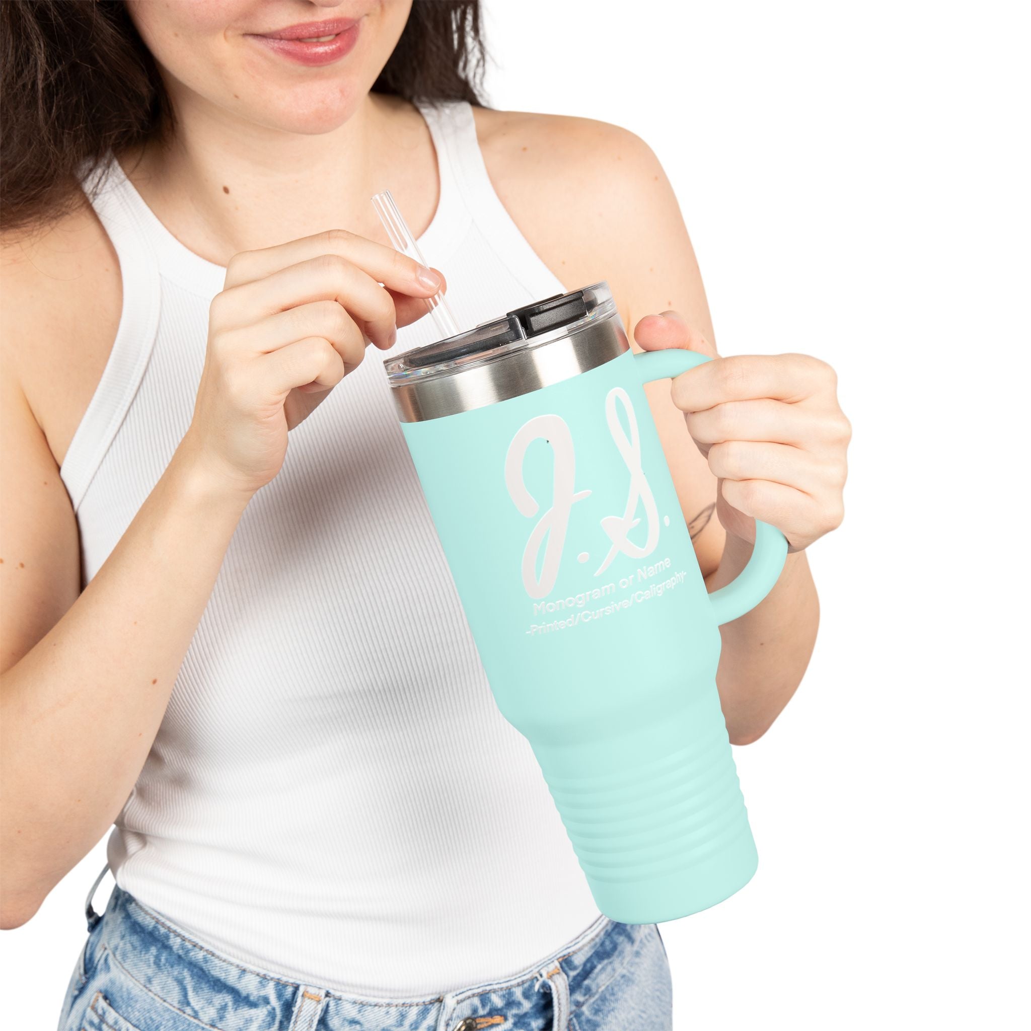 Monogrammed Insulated Travel Mug, 40oz - Custom Monogram Coffee Tumbler for Hot & Cold Drinks, Great Wedding Gift, Birthday Present, [...]