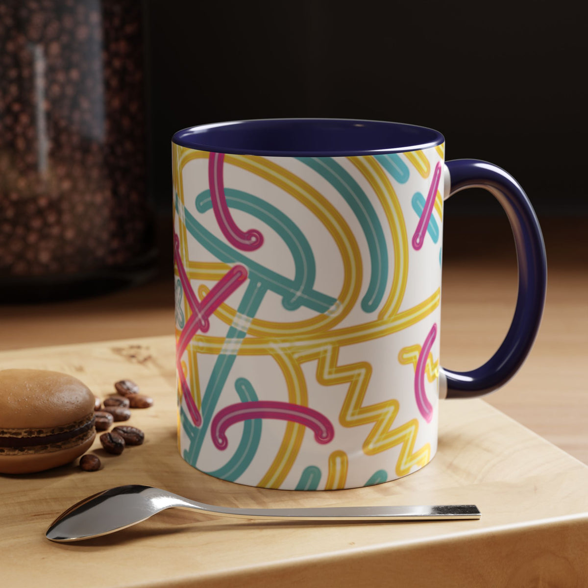 Colorfully Lined Coffee Mug