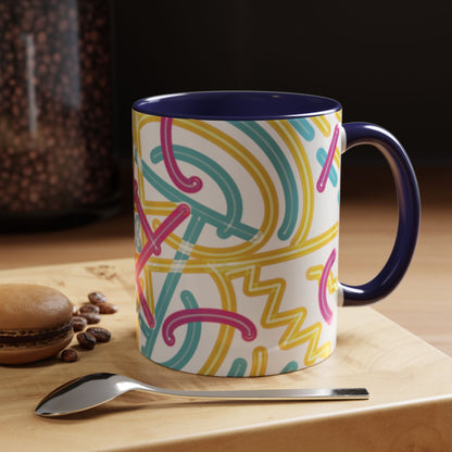 Colorfully Lined Coffee Mug