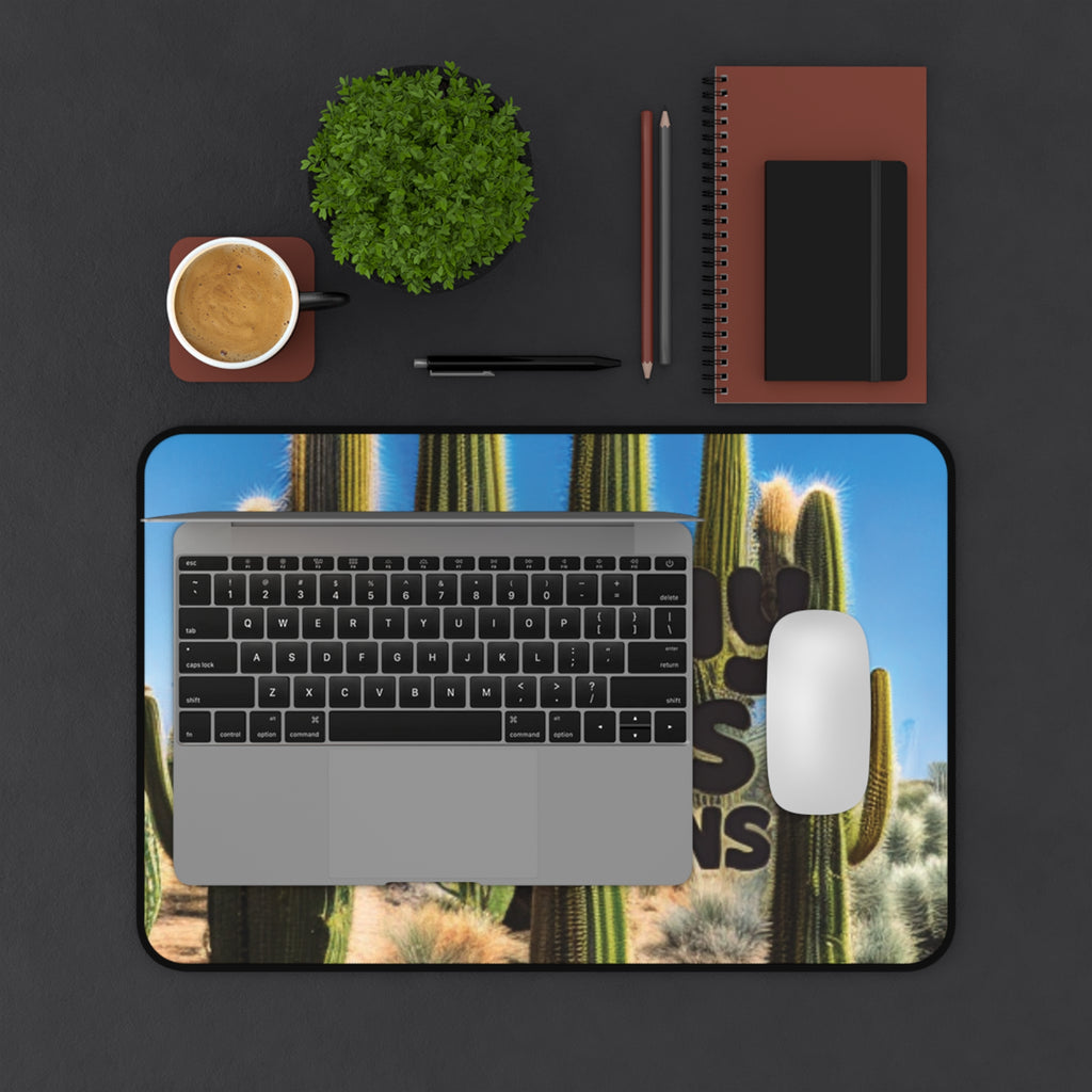 Cactus-Themed Desk Mat, Home Office Decor, Unique Desk Accessory, Gifts for Creatives, Desk Essentials