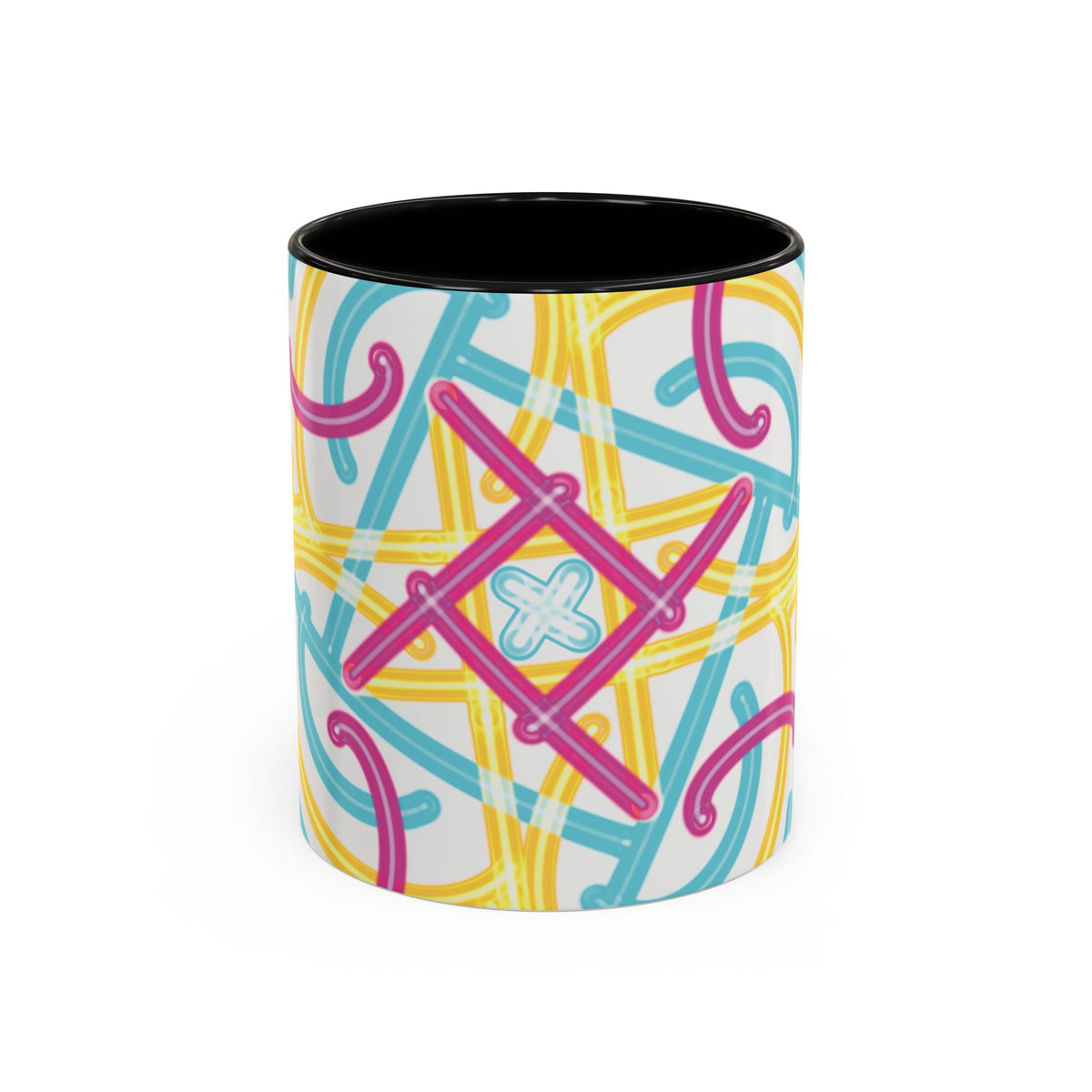 Colorfully Lined Coffee Mug