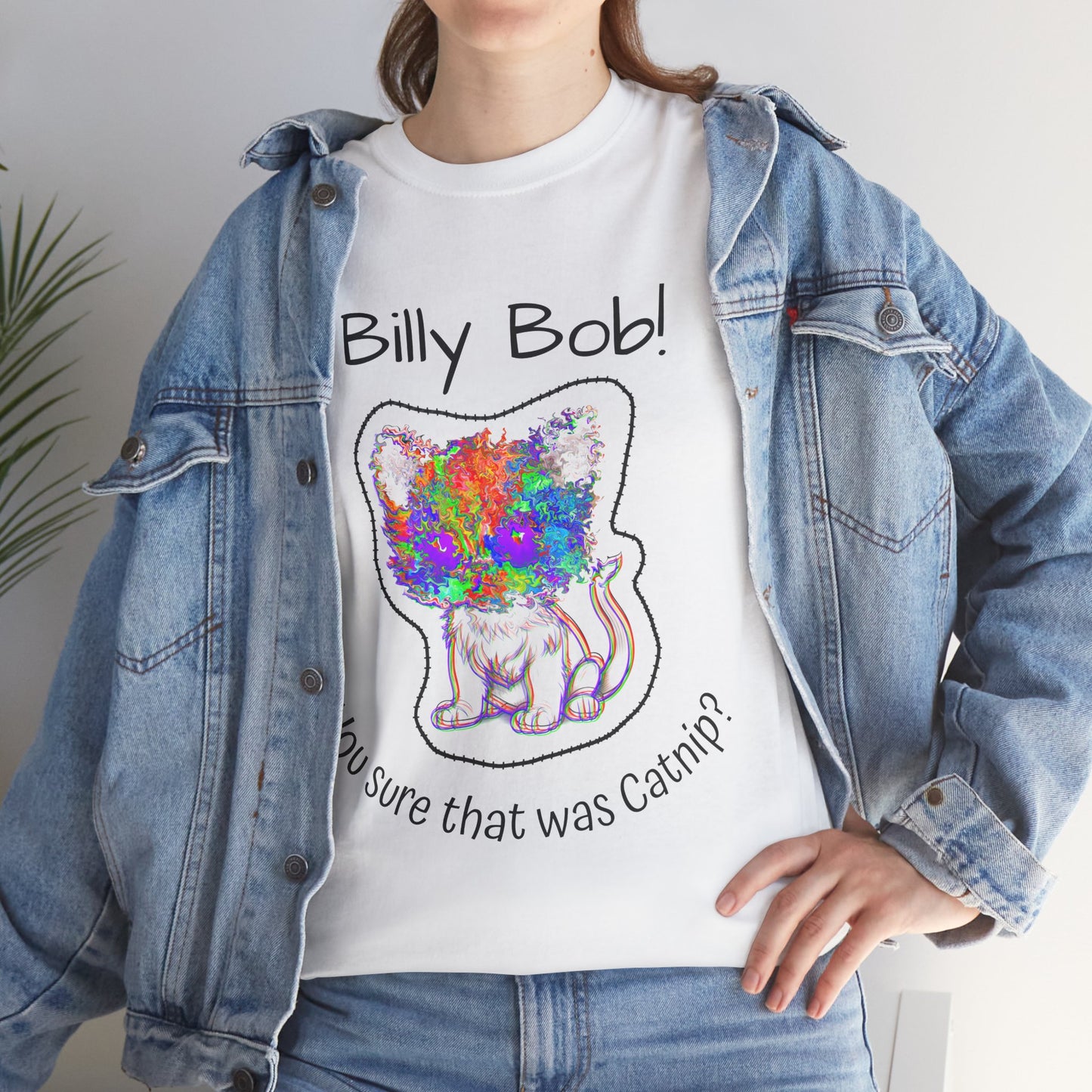 Wild Eyed Kitty Cat Unisex Heavy Cotton Tee