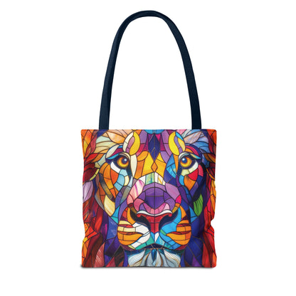 Colorful Animal Art Tote Bag - Vibrant Cat and Lion Design, Pet Lover Gift, Unique Shopping Bag, Artistic Style, Eco-Friendly Carryall
