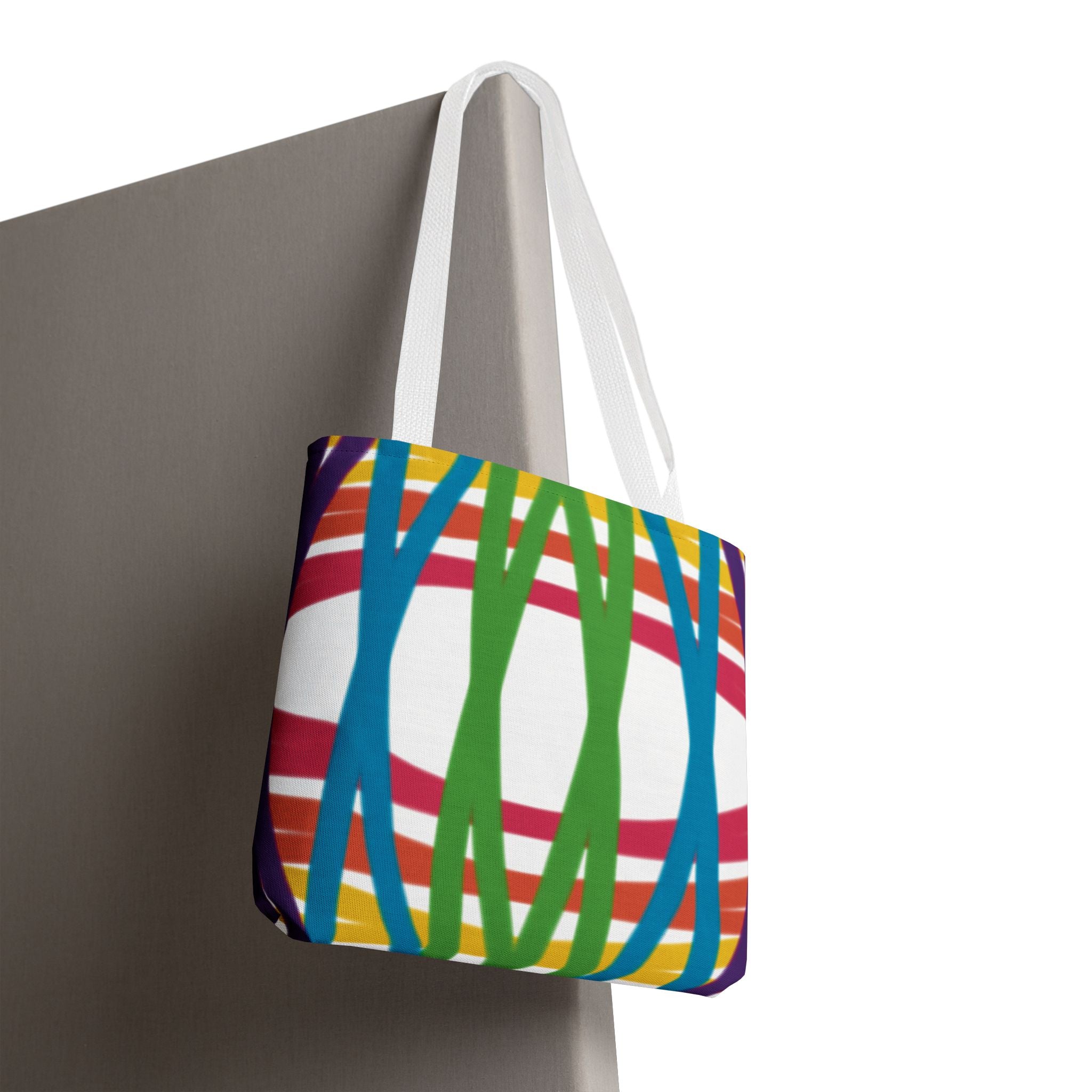 Vibrant Patterned Tote Bag, Colorful Shopping Bag, Reusable Grocery Tote, Eco-Friendly Gift Bag, Holiday Tote, Stylish Beach Bag