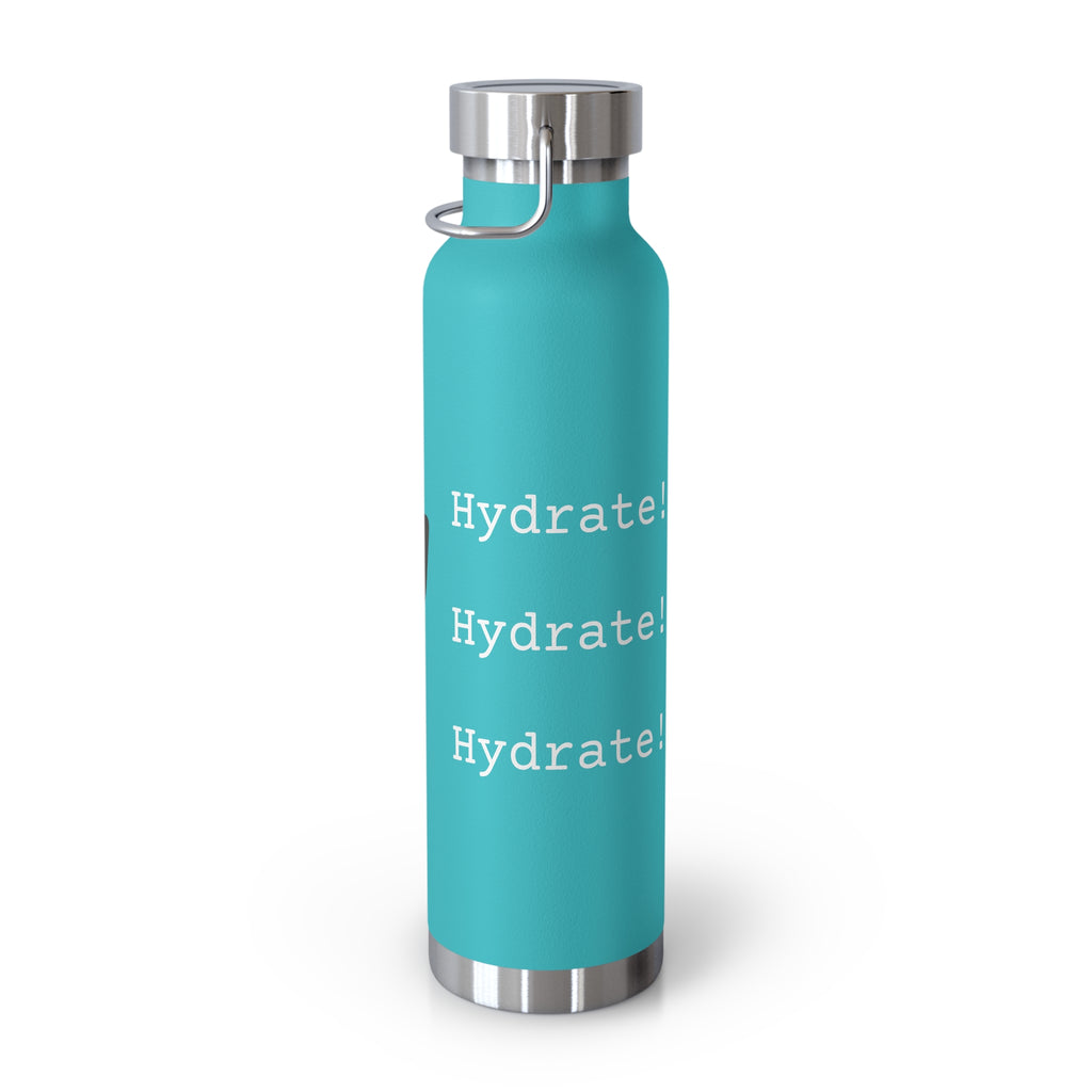 Water Bottle with Logo and Hydration Reminder, 22oz