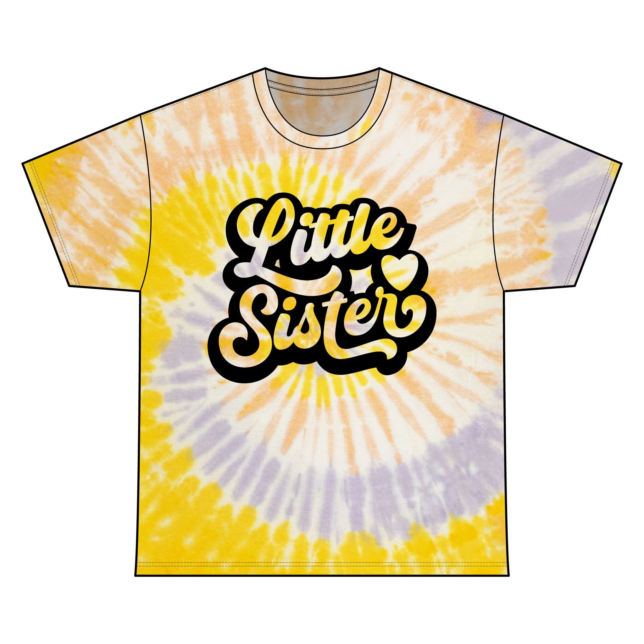 Little Sister Tie Dye Tee - Unisex Cotton T-Shirt for Sibling Gifts, Birthday Celebration, Family Reunion, Trendy