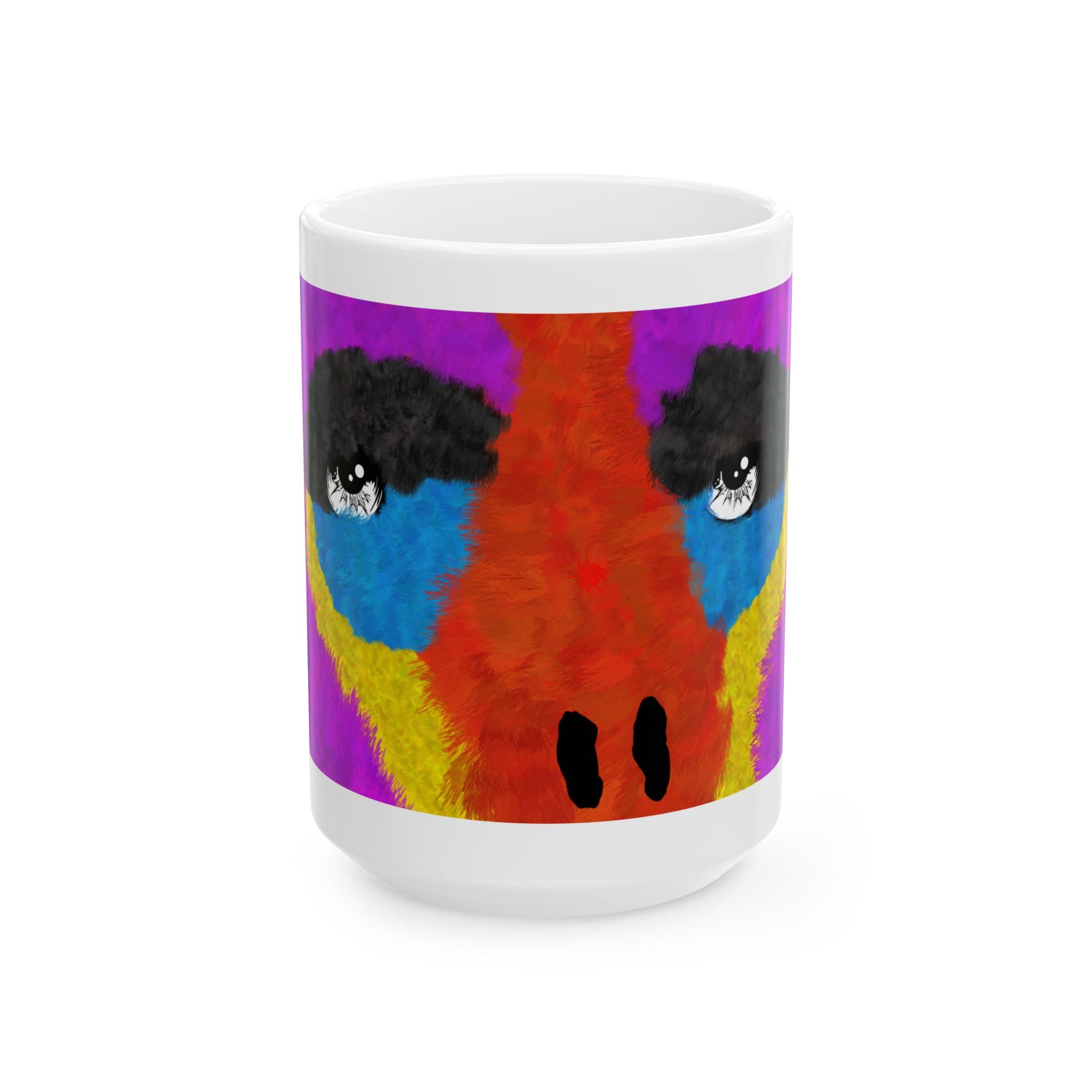 The Elusive Purple Gorilla - A mugging white ceramic Coffee Tea mug