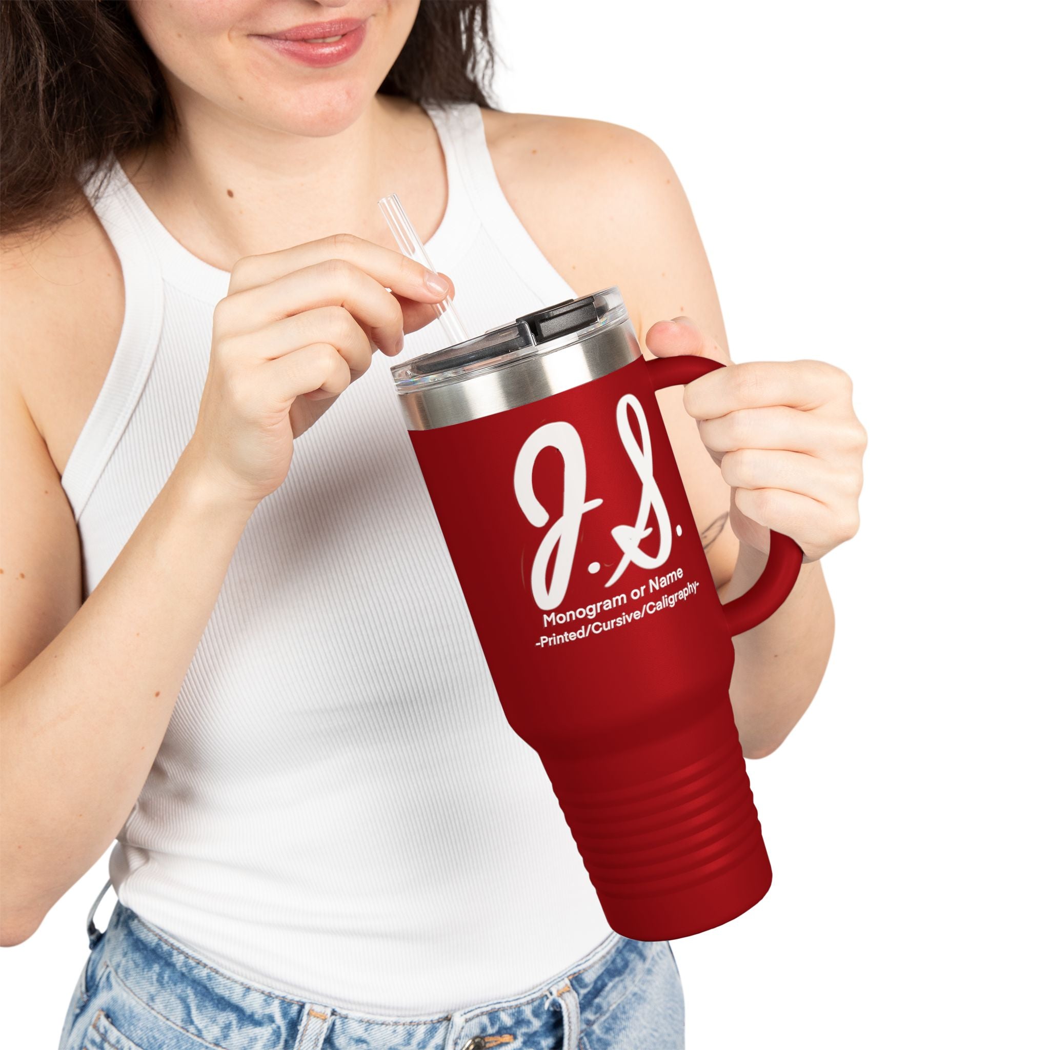 Monogrammed Insulated Travel Mug, 40oz - Custom Monogram Coffee Tumbler for Hot & Cold Drinks, Great Wedding Gift, Birthday Present, [...]