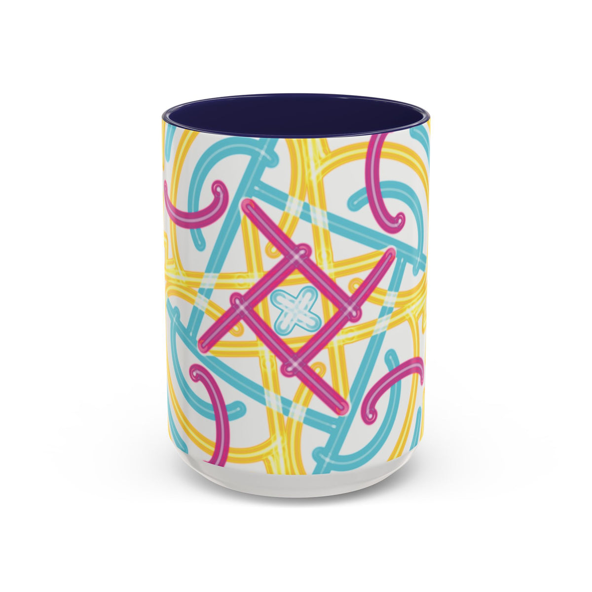 Colorfully Lined Coffee Mug