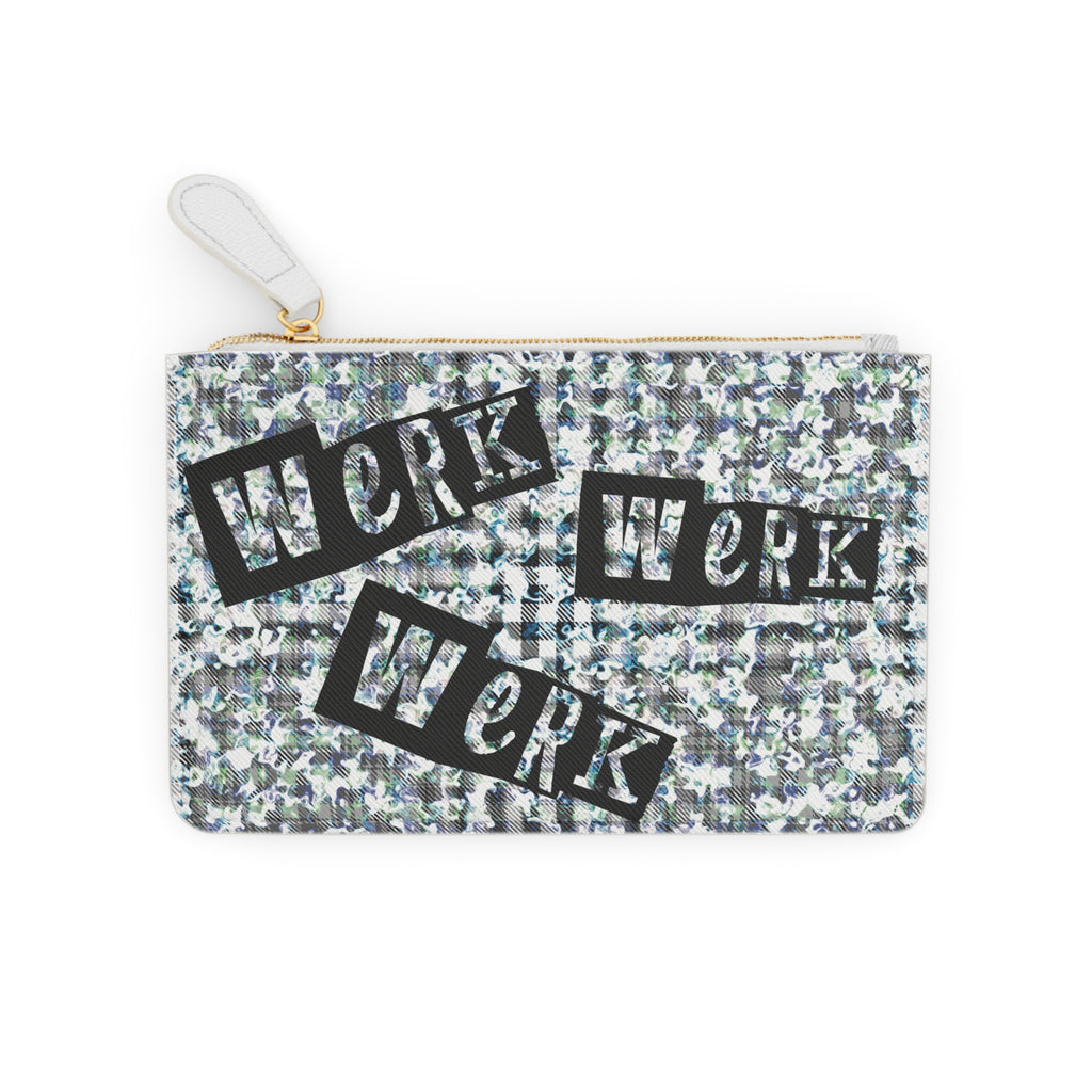 Mini Clutch Bag — 'Werk' Graphic Tweed Print Fashion Wristlet