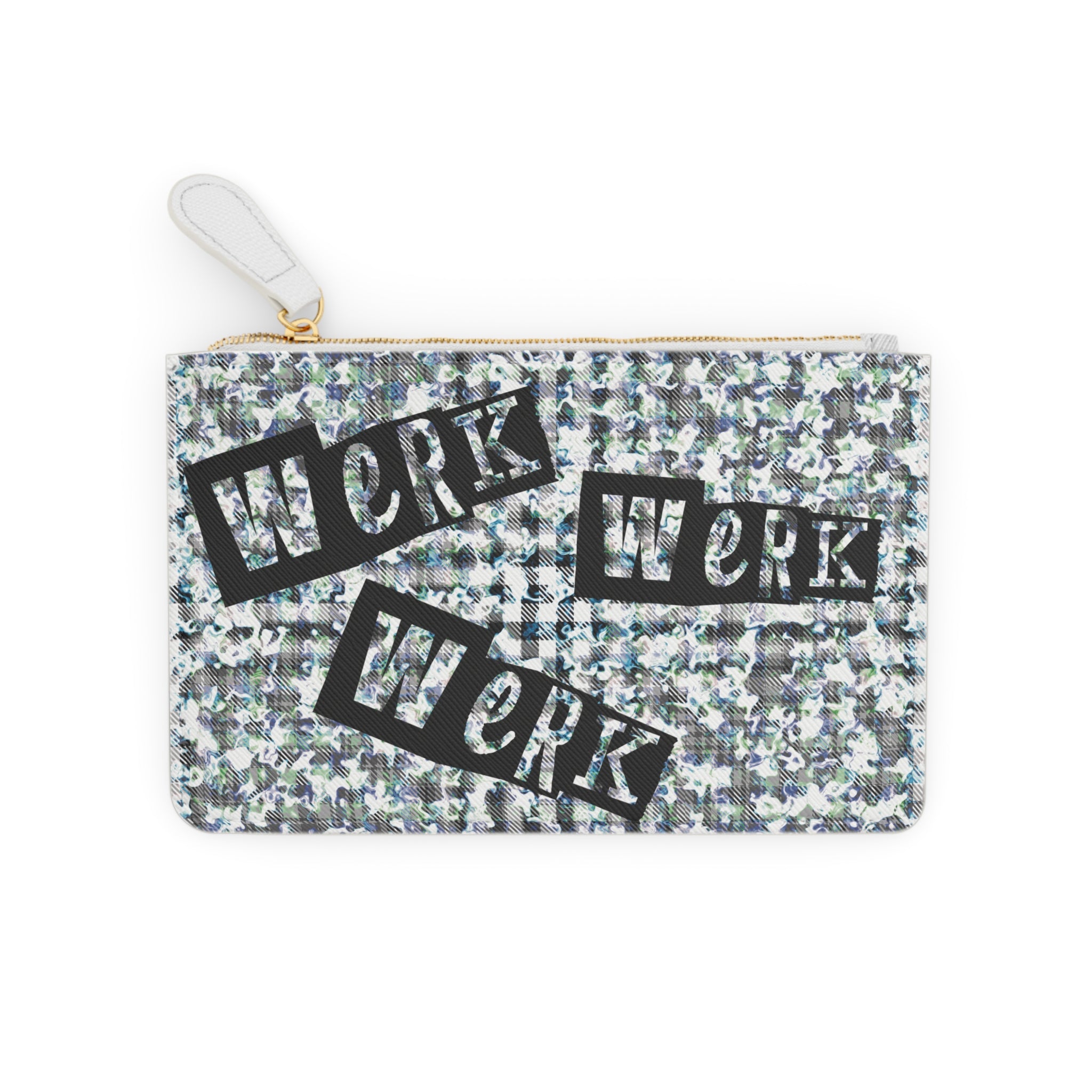 Mini Clutch Bag — 'Werk' Graphic Tweed Print Fashion Wristlet