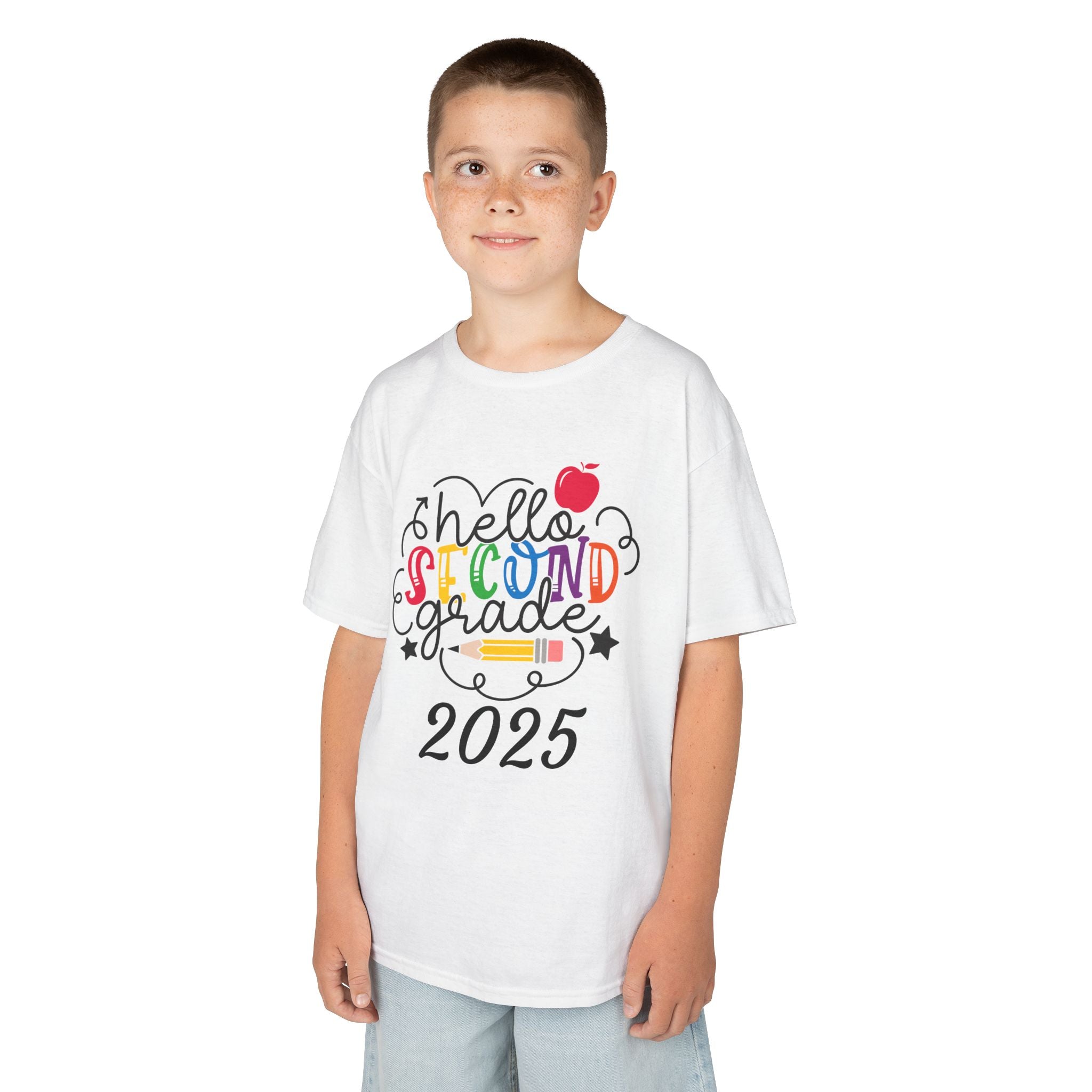 Kids Second Grade Tee, Cute Back to School T-Shirt, Children's Apparel for School Year, Student Gift, Class of 2025 Shirt