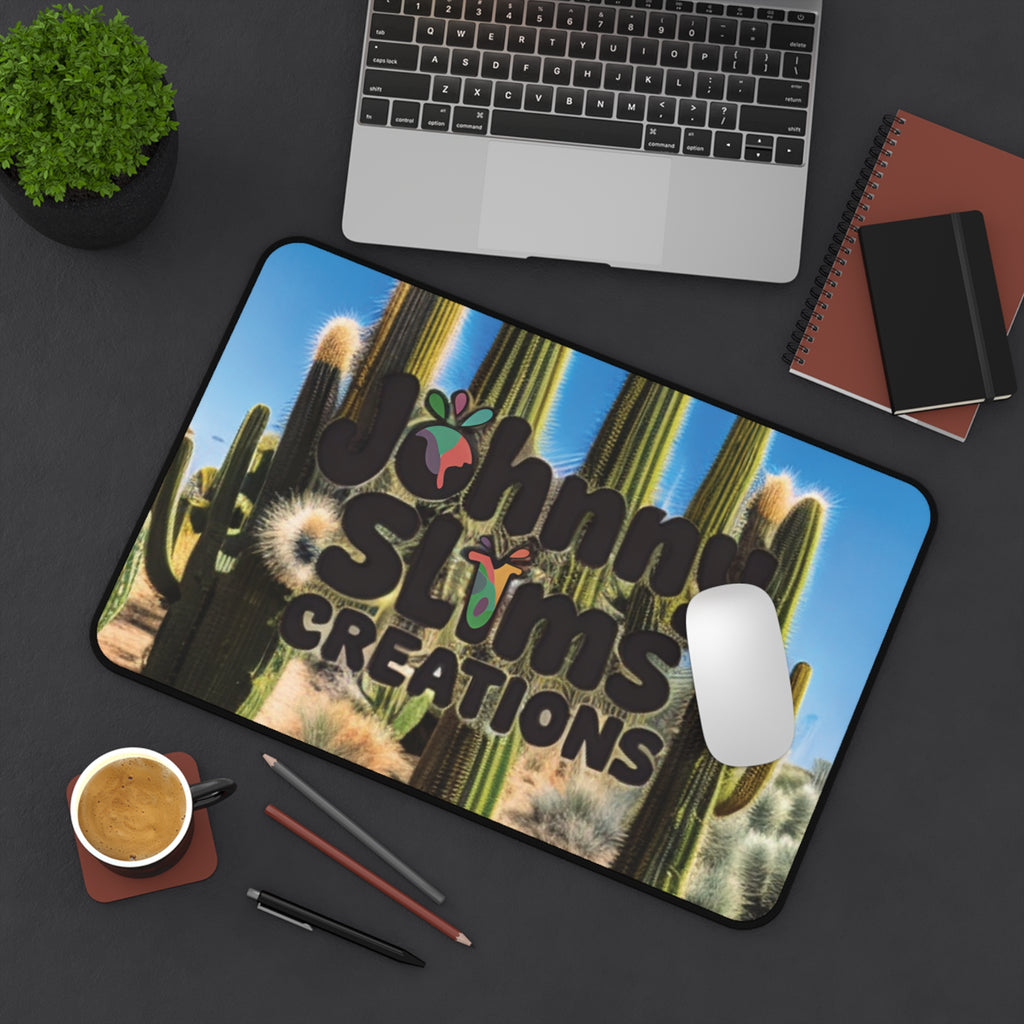 Cactus-Themed Desk Mat, Home Office Decor, Unique Desk Accessory, Gifts for Creatives, Desk Essentials