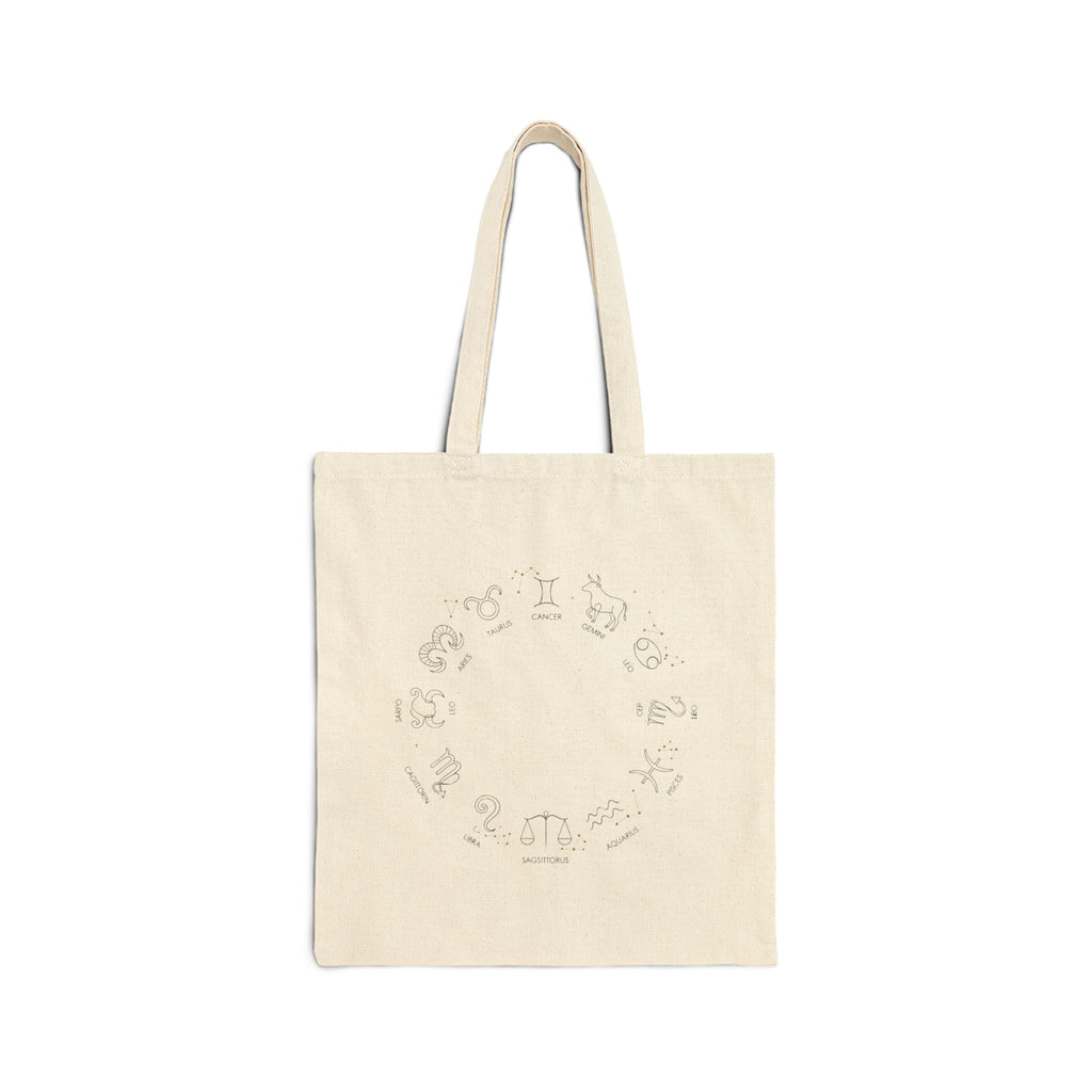 Minimal Zodiac Constellation Tote Bag Celestial Line Art Star Sign Canvas
