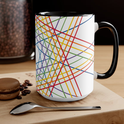 Vibrant Geometric Stars Colorful Coffee Mugs
