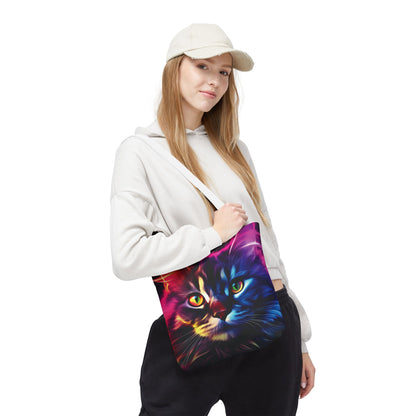 Colorful Animal Art Tote Bag - Vibrant Cat and Lion Design, Pet Lover Gift, Unique Shopping Bag, Artistic Style, Eco-Friendly Carryall