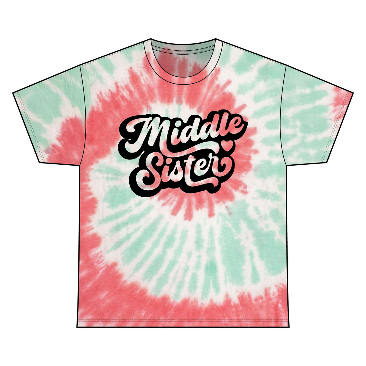 Navy Tie Dye Tee for Middle Sisters