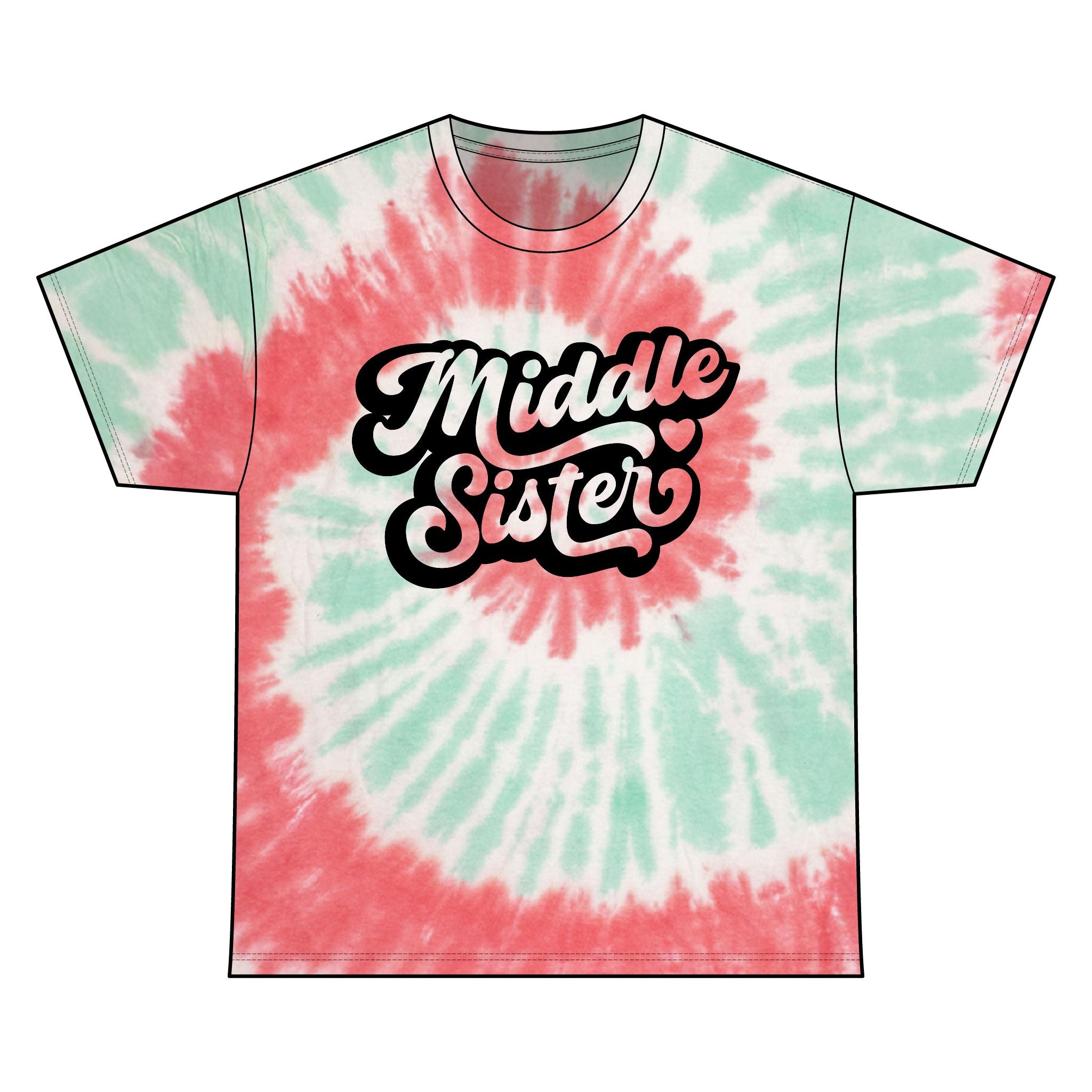 Navy Tie Dye Tee for Middle Sisters | Unisex Cotton Tee, Gift for Sister, Casual Wear, Summer Fashion, Family Reunion