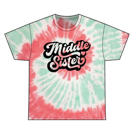 Navy Tie Dye Tee for Middle Sisters