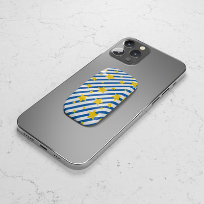 Gold Stars Blue Stripes Phone Grip