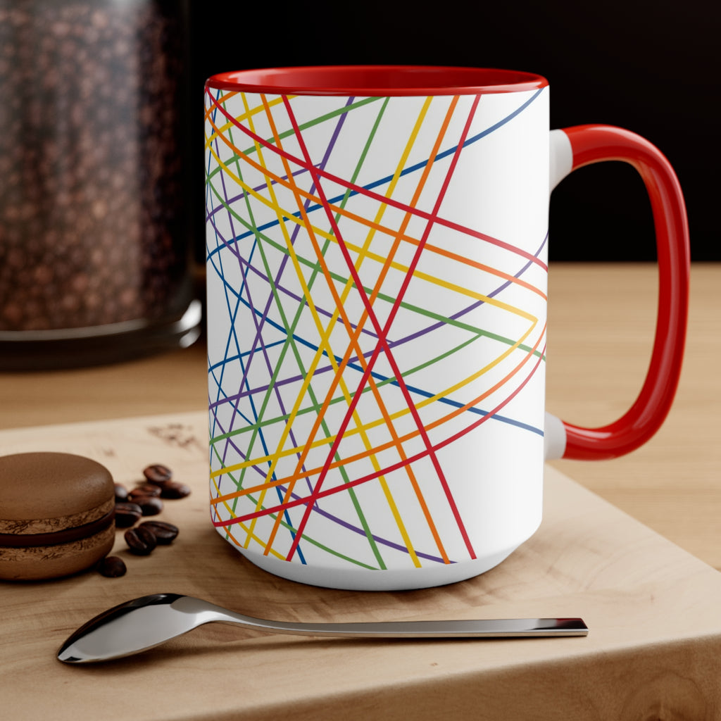 Vibrant Geometric Stars Colorful Coffee Mugs