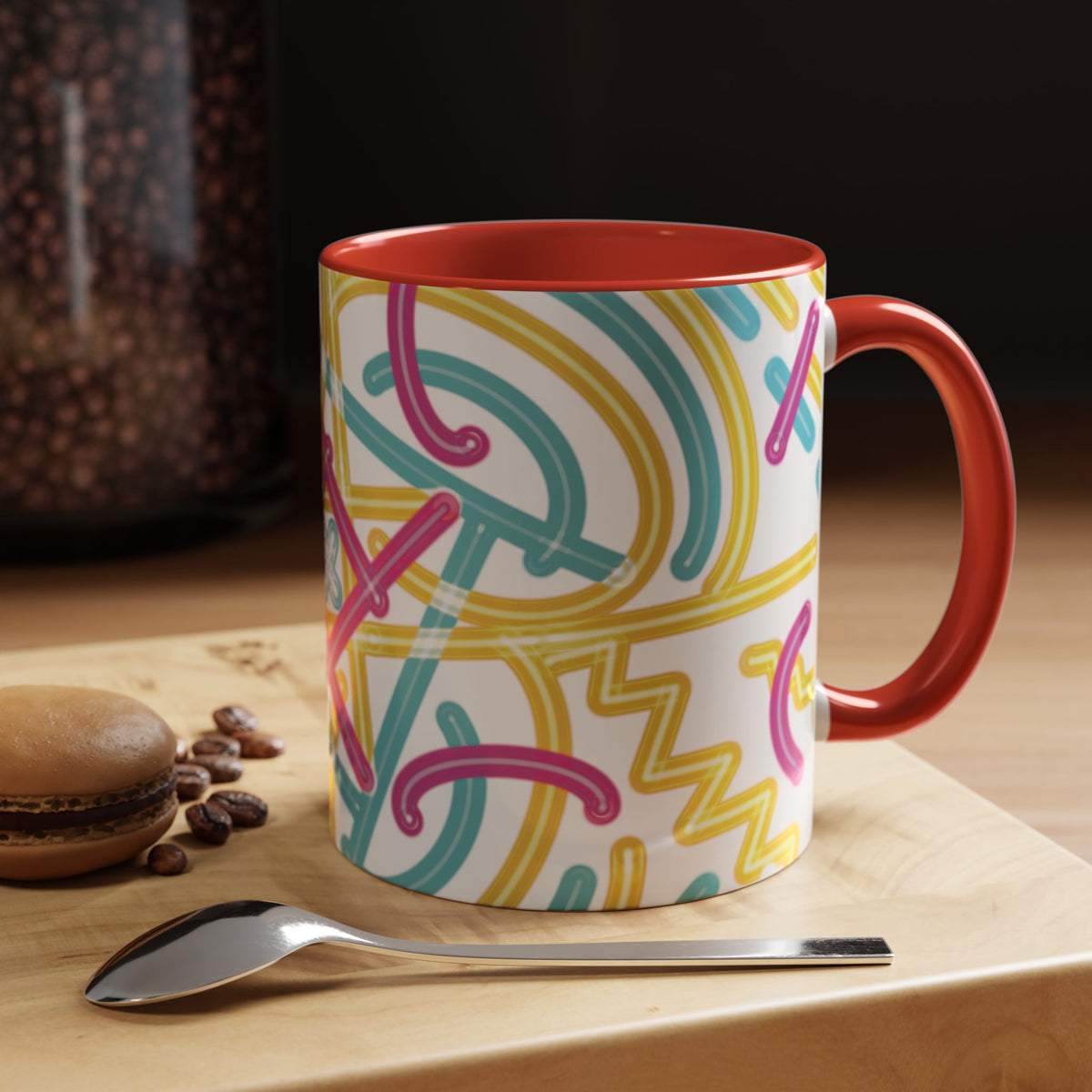 Colorfully Lined Coffee Mug