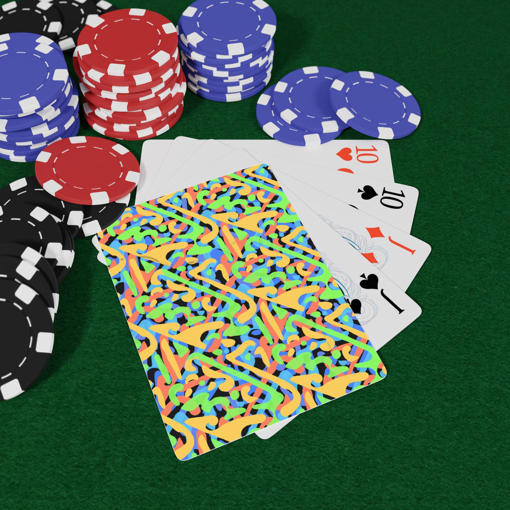 Poker Playing Cards with Colorful Patterns