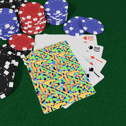 Poker Playing Cards with Colorful Patterns
