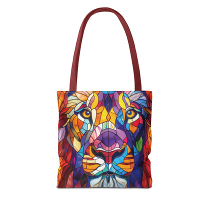 Colorful Animal Art Tote Bag - Vibrant Cat and Lion Design, Pet Lover Gift, Unique Shopping Bag, Artistic Style, Eco-Friendly Carryall