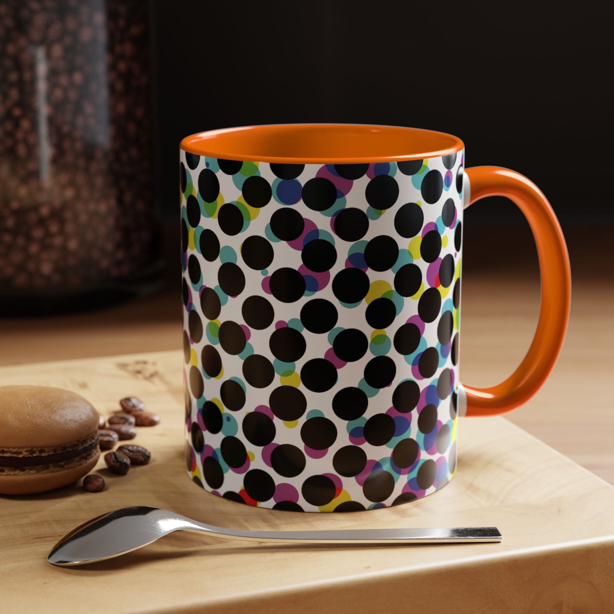 Colorful Polka Dot Accent Coffee Mug | Unique Gift for Coffee Lovers, Home Decor, Office Mug, Birthday Present, Fun Drinkware