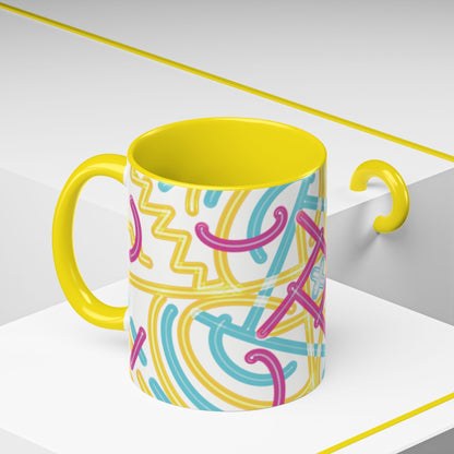 Colorfully Lined Coffee Mug