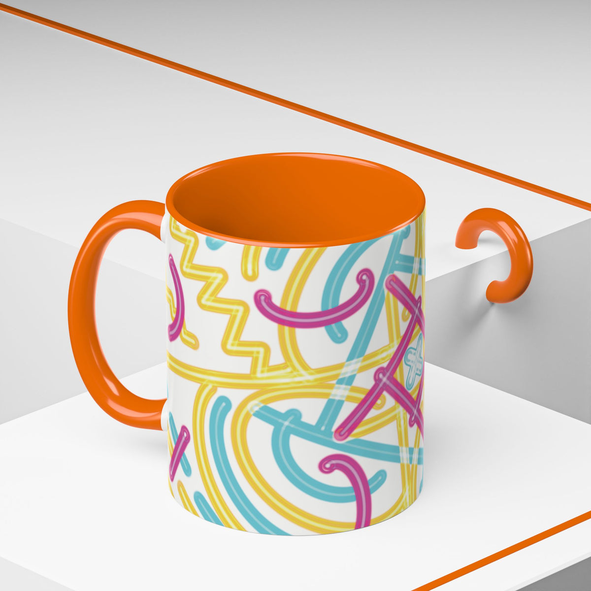 Colorfully Lined Coffee Mug