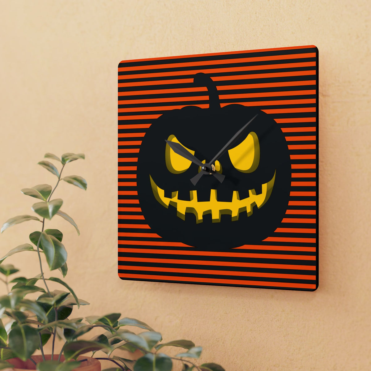 Halloween Pumpkin Acrylic Wall Clock