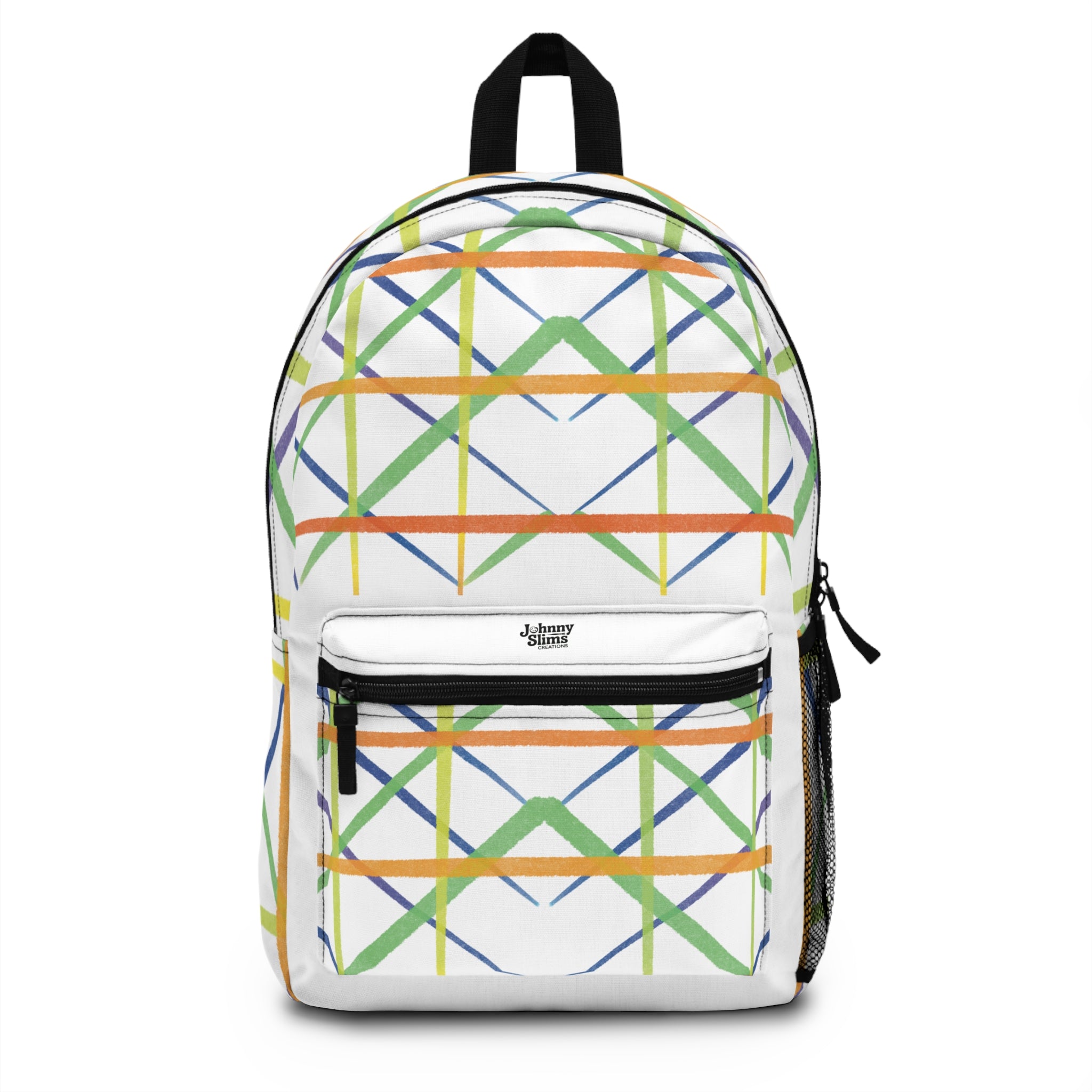 Colorful Geometric Backpack, Stylish School Bag, Vibrant Travel Companion, Unique Fashion Accessory, Gift for Students and Adventurers