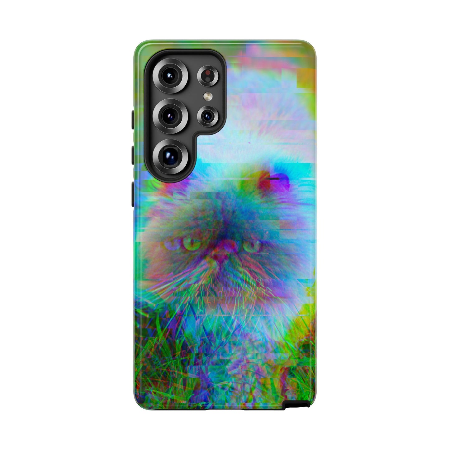 Colorful Glitchy Kitty iPhone/Pixel/Galaxy Tough Phone Cases
