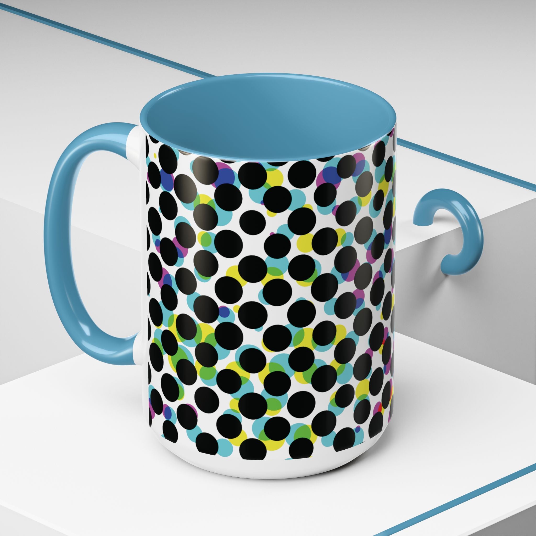 Colorful Polka Dot Accent Coffee Mug | Unique Gift for Coffee Lovers, Home Decor, Office Mug, Birthday Present, Fun Drinkware