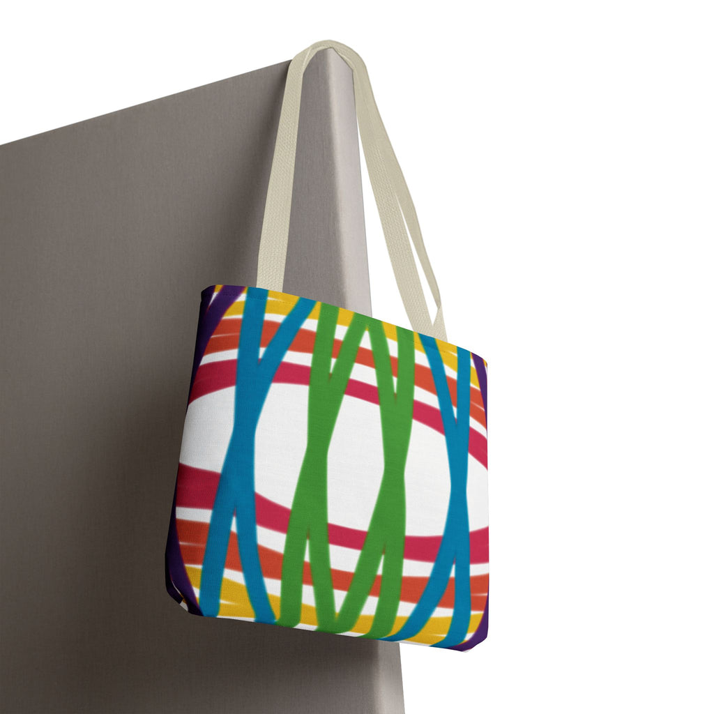 Vibrant Patterned Tote Bag, Colorful Shopping Bag, Reusable Grocery Tote, Eco-Friendly Gift Bag, Holiday Tote, Stylish Beach Bag