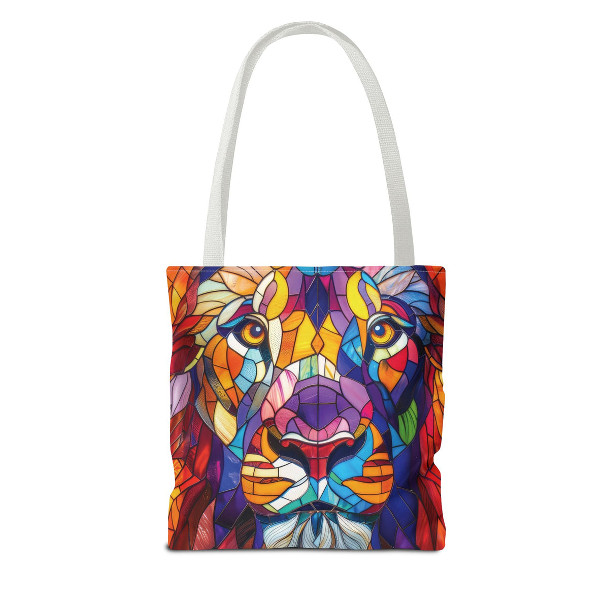Colorful Animal Art Tote Bag - Vibrant Cat and Lion Design, Pet Lover Gift, Unique Shopping Bag, Artistic Style, Eco-Friendly Carryall